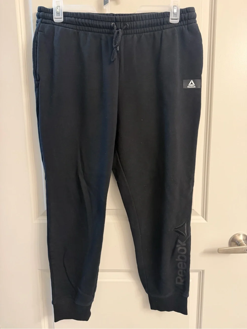 Reebok Black Men's Fleece Joggers with Logo